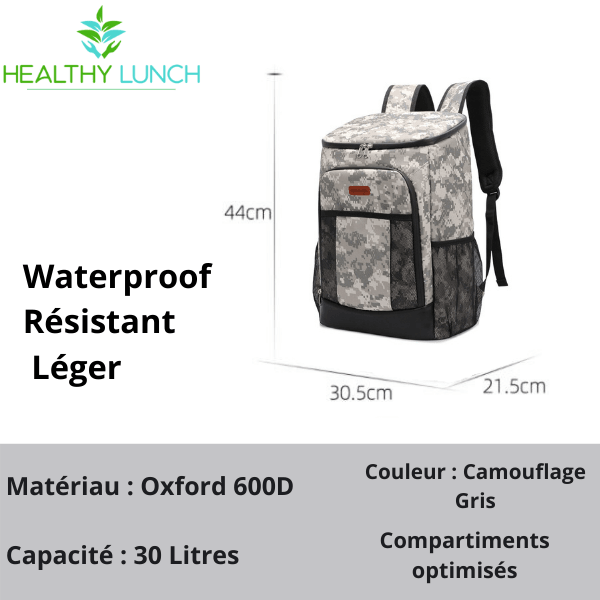 ChillyRunner™ Sac à Dos Isotherme Camouflage Gris 30L