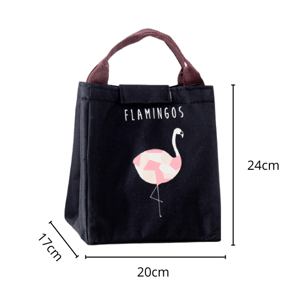 FrostyPack™ Lunch Bag Noir Flamingos