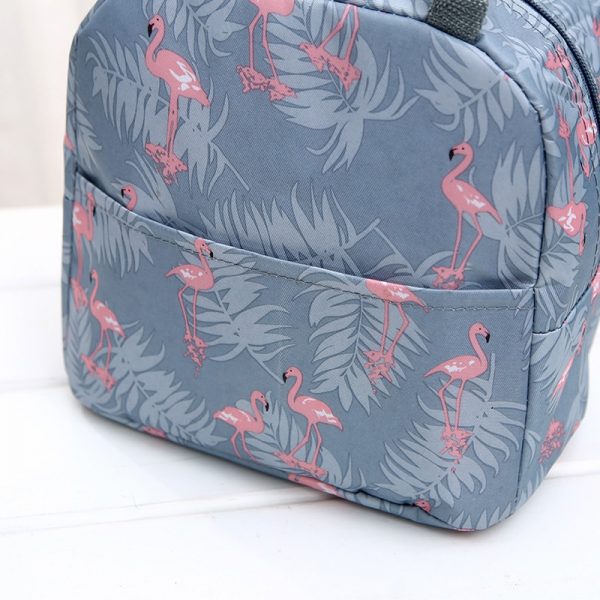 IceBuddy™ Sac Isotherme Repas Flamants Roses Gris
