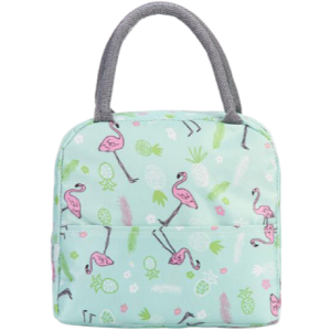 IceBox™ Sac Isotherme Repas Bleu Flamants Roses